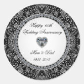 Black Onyx Style Diamond Wedding Jubiläum Runder Aufkleber (Vorderseite)