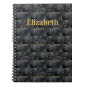 Black Onyx Tiled Pattern Name Monogram Notizblock (Vorderseite)