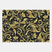 Black Onyx und Gold Geschenkpapier Set (Vorderseite)