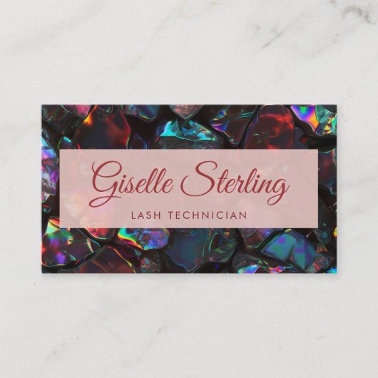 Black Opal Gemstone QR-Code des Lash Technikers Visitenkarte (Vorderseite)