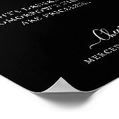 Black Open Bar Calligraphy Personalisiert Wedding Poster (Ecke)