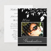 Black Open House Party Graduation Einladungen (Vorne/Hinten)