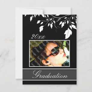 Black Open House Party Graduation Einladungen