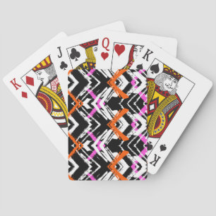 Black, Orange, And Pink Hand Drawn Arrow Pattern Spielkarten