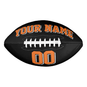 BLACK ORANGE AND WHITE Custom Football