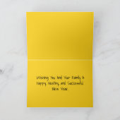 Black Orange Balloons GLÜCKLICH NEUES JAHR Persona Karte (Innenseite)