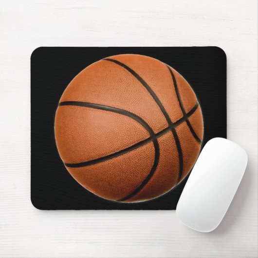 Black Orange Basketball Mousepad (Mit Mouse)