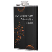 Black Orange Basketball Party Wochenende Flachmann (Links)