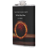 Black Orange Basketball Party Wochenende Flachmann (Links)