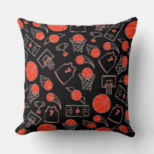 Black & Orange Basketball Thema Kissen