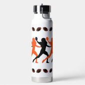Black Orange Bengalisch Football Player Silhouette Trinkflasche (Links)
