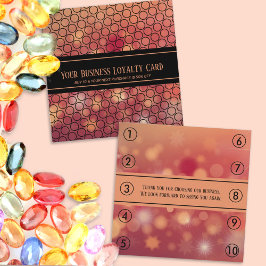 Black Orange Bokeh Generic Business Loyalty Punch Terminkarte