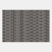 Black Orange Boo Banner Eek Kariert Halloween Geschenkpapier Set (Vorderseite 3)