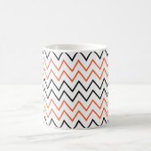 Black Orange Chevron Zigzag Kaffeetasse (Mittel)