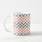 Black Orange Chevron Zigzag Kaffeetasse (Links)