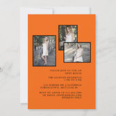 Black & Orange Class of 25 Fotos Graduation Party Einladung (Rückseite)