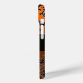 BLACK ORANGE DAMASK MONOGRAMM Gemstone Case-Mate iPhone Hülle (Rückseite / Links)