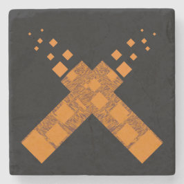 Black Orange Dark Pagan Fire Art Kulturelle Kreuzg Steinuntersetzer