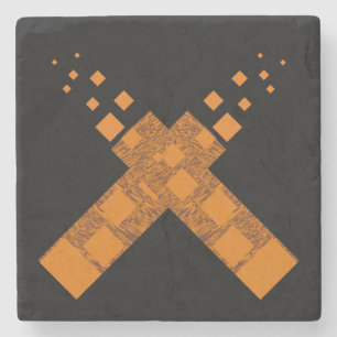 Black Orange Dark Pagan Fire Art Kulturelle Kreuzg Steinuntersetzer