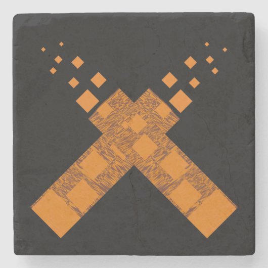 Black Orange Dark Pagan Fire Art Kulturelle Kreuzg Steinuntersetzer (Vorderseite)