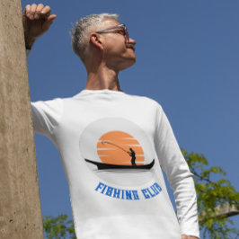 Black Orange Fisherman Fishing Club T - Shirt
