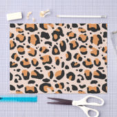 Black Orange Funky Leopard Print Decoupage Seidenpapier (Handwerk)