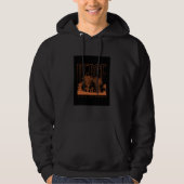 Black Orange Futuristic Peace Hoodie Sweatshirt (Vorderseite)
