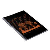 Black Orange Futuristic Peace Spiral Notebook Notizblock (Rechte Seite)