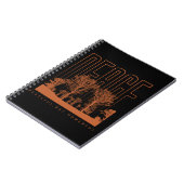 Black Orange Futuristic Peace Spiral Notebook Notizblock (Linke Seite)