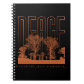 Black Orange Futuristic Peace Spiral Notebook Notizblock (Vorderseite)