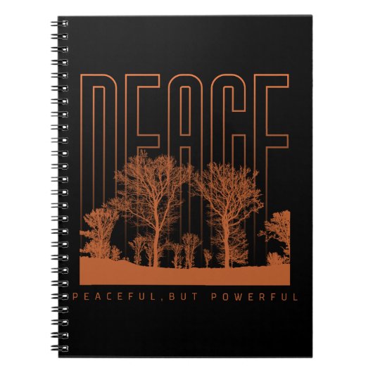 Black Orange Futuristic Peace Spiral Notebook Notizblock (Vorderseite)