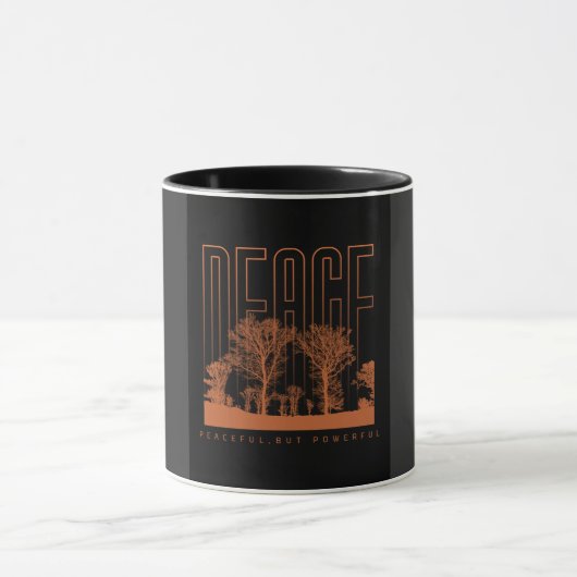 Black Orange Futuristic Peace Tasse (Zentrum)