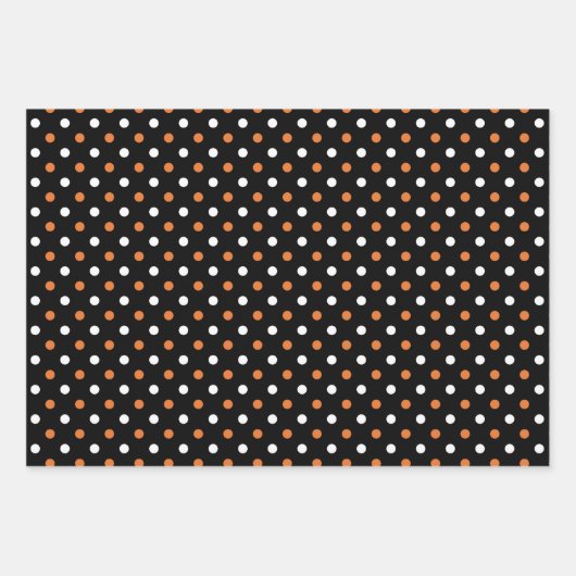Black Orange Ghost Pumpkin Dots Halloween Geschenkpapier Set (Vorderseite 2)
