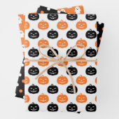 Black Orange Ghost Pumpkin Dots Halloween Geschenkpapier Set (Beispiel)