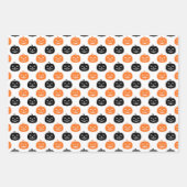Black Orange Ghost Pumpkin Dots Halloween Geschenkpapier Set (Vorderseite)