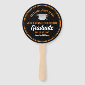 Black Orange Graduate Foto Graduate Party Fächer (Vorderseite)