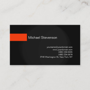 Black Orange Gray Consultant Business Card Visitenkarte