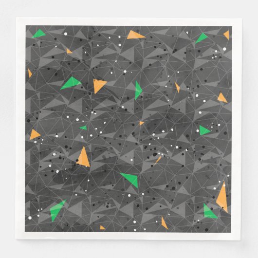 BLACK ORANGE GREEN HALLOWEEN GEOMETRISCHEN PATTER SERVIETTE (Vorderseite)