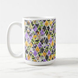 BLACK ORANGE GREEN LILA HALLOWEEN DIAMONON KAFFEETASSE