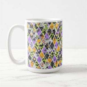 BLACK ORANGE GREEN LILA HALLOWEEN DIAMONON KAFFEETASSE