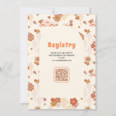 Black Orange Groovy Retro Wildblume Babydusche Einladung (Rückseite)