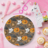 BLACK ORANGE HALLOWEEN PUMPKINS GHOSTS BATS PAPPTELLER (Party)