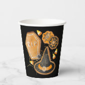 BLACK ORANGE HALLOWEEN PUMPKINS GHOSTS BATTEN PAPPBECHER (Vorderseite)