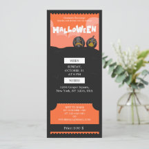 Black & Orange Halloween Spooky Party Ticket