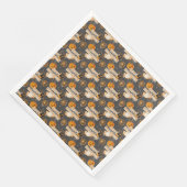 BLACK ORANGE HAPPY HALLOWEEN COOKIES SERVIETTE (Ecke)