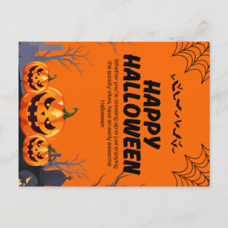Black & Orange Happy Halloween Poster Postkarte