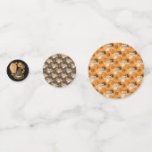 BLACK ORANGE HAPPY HALLOWEEN PUMPKINS BATS KONFETTI (Rückseiten)