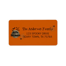 Black Orange Happy Halloween Rücksendeadresse