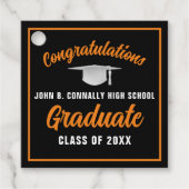 Black Orange Herzlichen Glückwunsch Graduate Custo Geschenkanhänger (Vorderseite)
