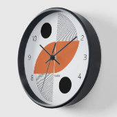 Black Orange Japan Art Minimalistischer Name Uhr (Winkel)